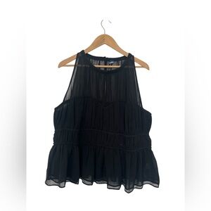 Old Navy Black Sheer Neck Sweetheart Neckline Top - Size 2X
